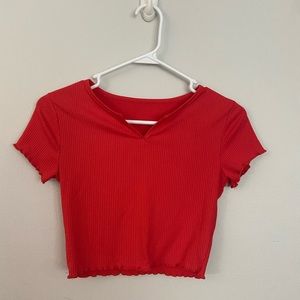 Red crop top